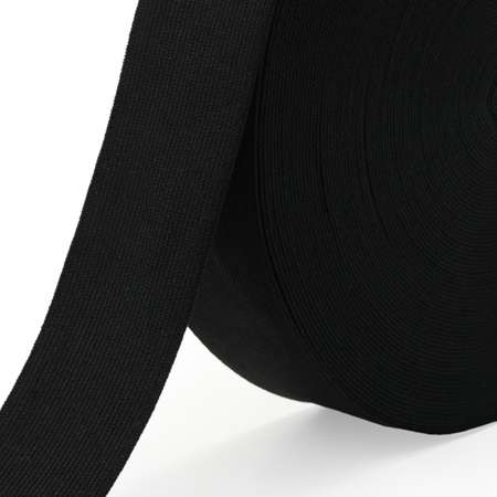 Лента Айрис тканая эластичная отделочная для шитья одежды 40 мм 20 м черная