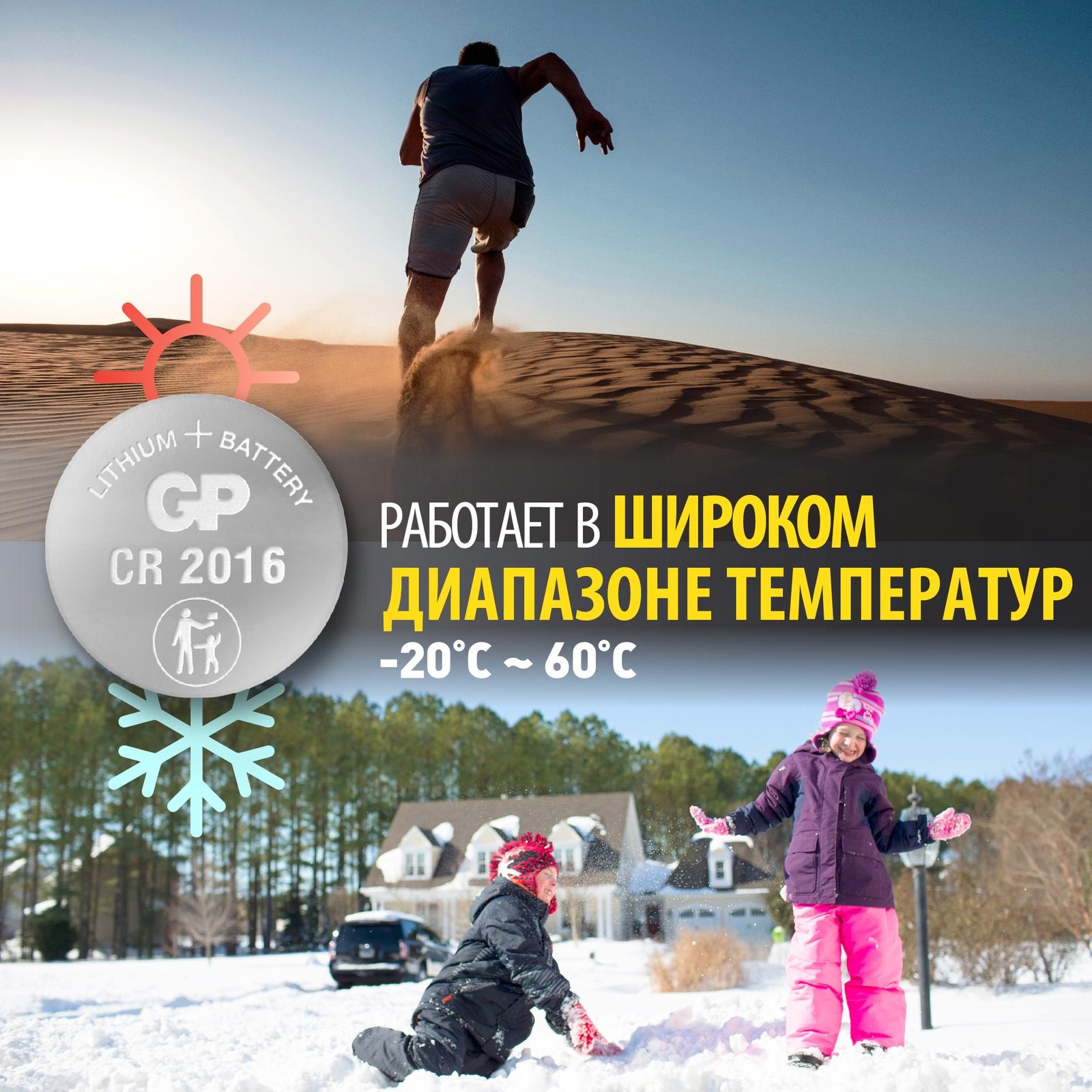 Литиевые дисковые батарейки GP Lithium CR2016 - 5 шт каждая в своем отрывном блистере - фото 10