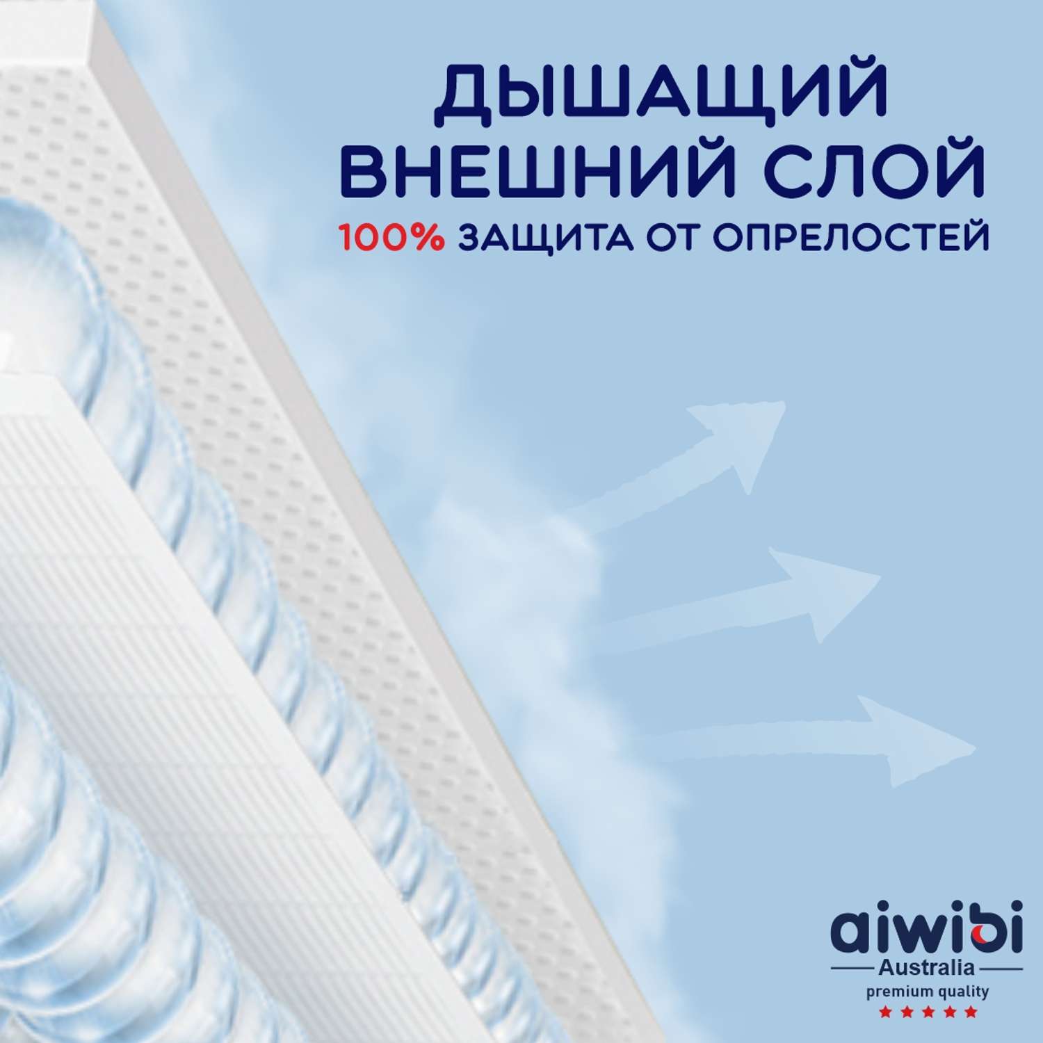 Подгузники детские AIWIBI Premium M (6-11 кг) 62 шт - фото 3