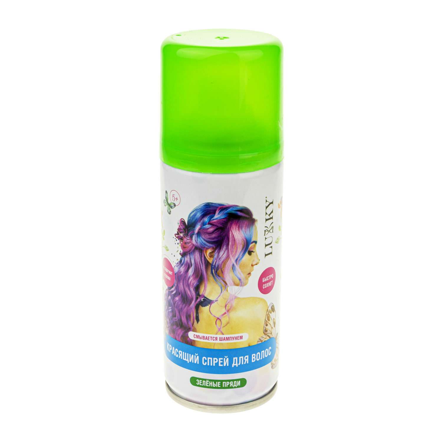 Косметика для волос Lukky спрей краска в аэрозоли для временного окрашивания цвет зелёный - фото 1