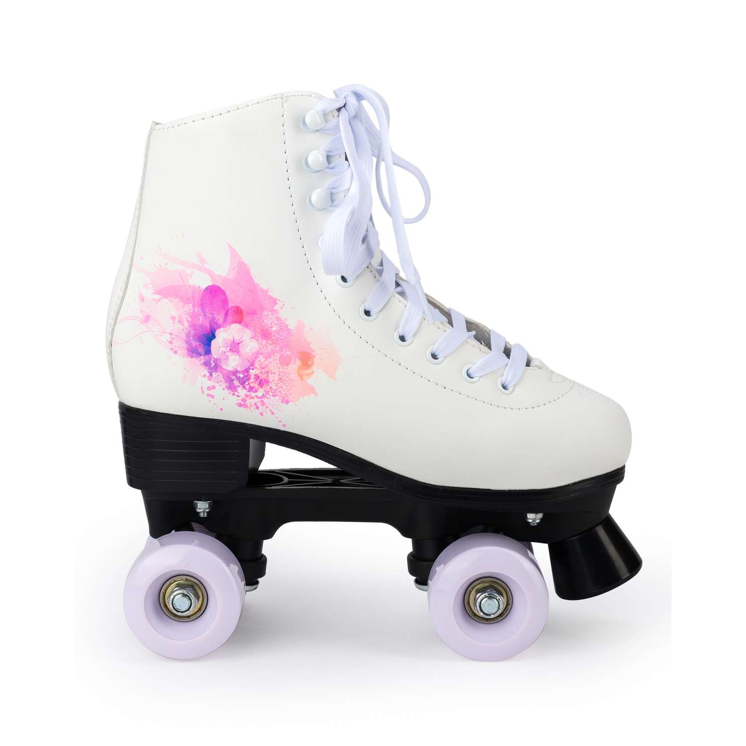 Роликовые коньки SXRide Roller skate YXSKT04WPUR40 белые с фиолетово-розовым орнаментом размер 40 - фото 2