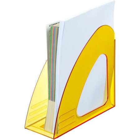 Вертикальный накопитель Attache 90мм Bright Colours прозрачный желтый 2 штуки