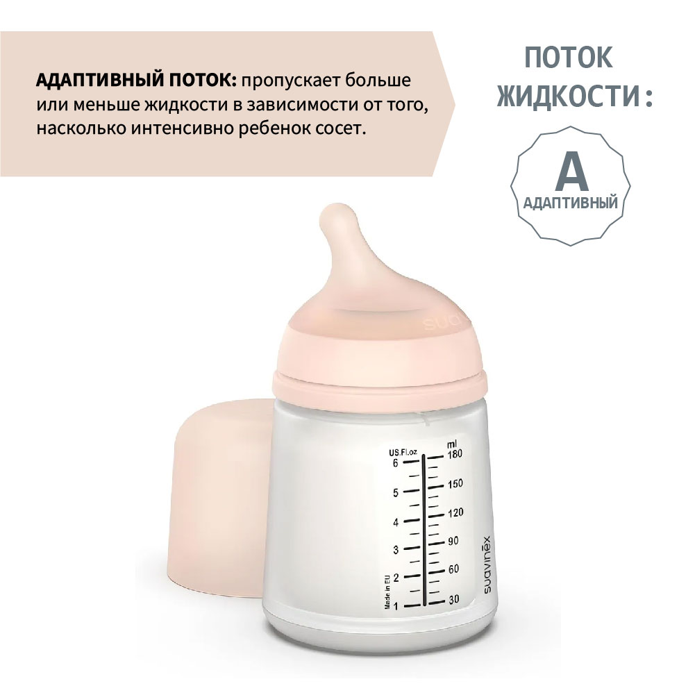 Бутылочка адаптивный поток Suavinex пластиковая 180 мл - фото 3