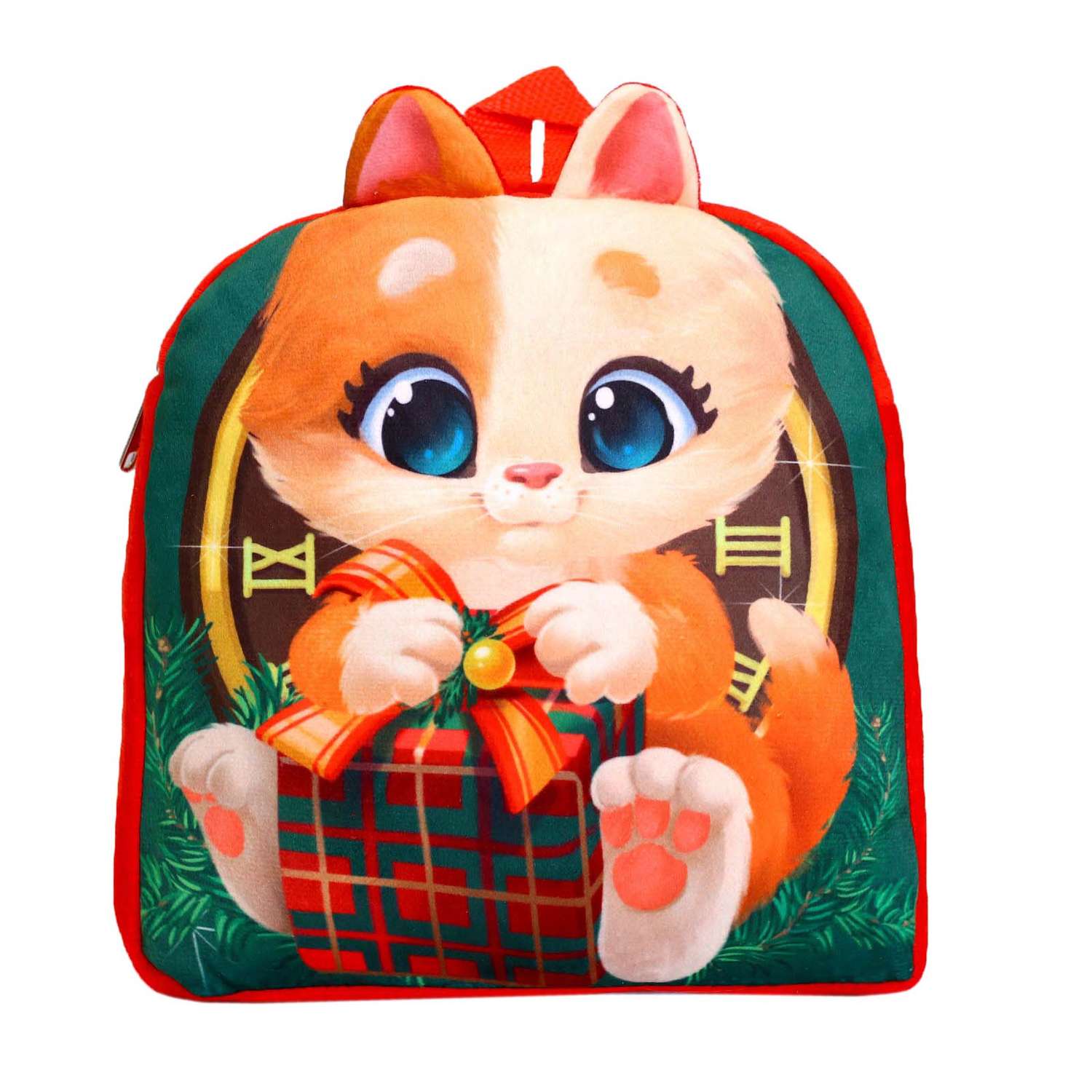Детский рюкзак Milo Toys плюшевый Котик с подарком 24х24 см - фото 1