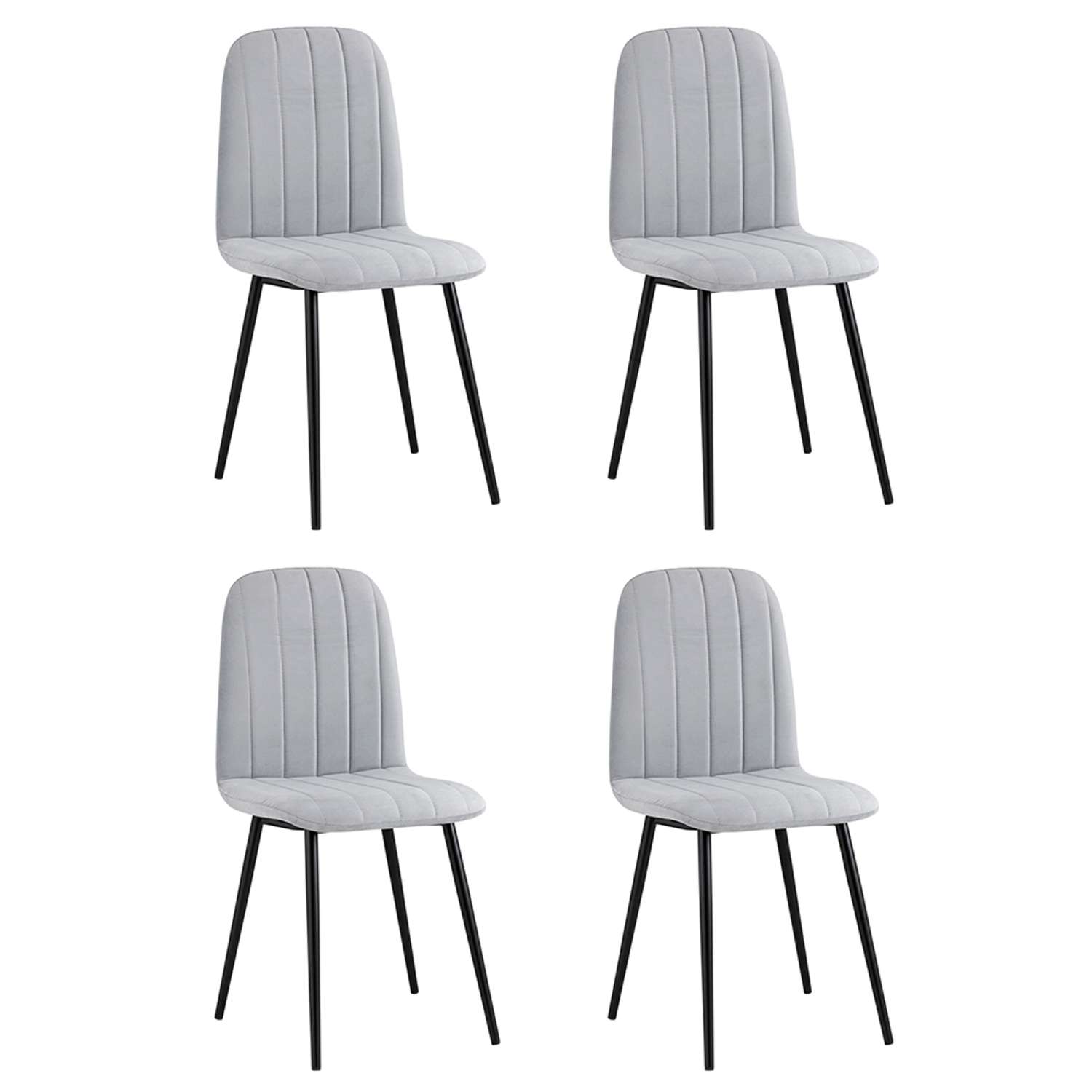 Комплект стульев Фабрикант 4 шт Easy велюр светло-серый - фото 2