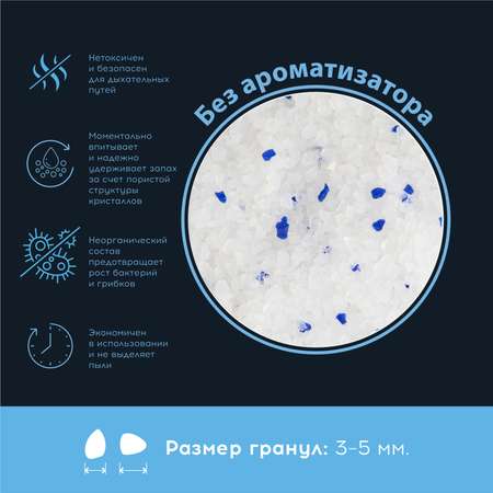 Наполнитель для кошачьего туалета Homzen силикагелевый 3.2кг 7.6л