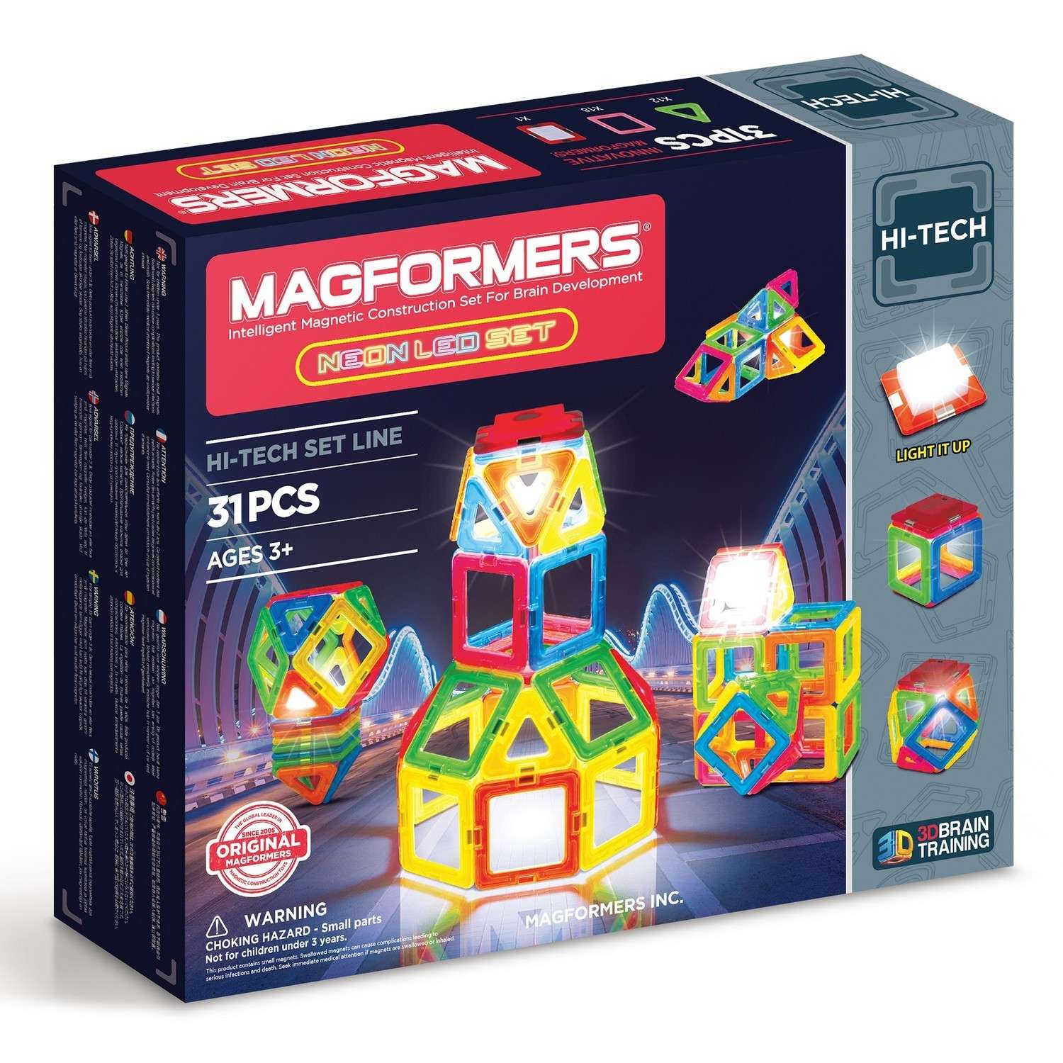 Магнитный конструктор Magformers Neon LED set 31P - фото 1