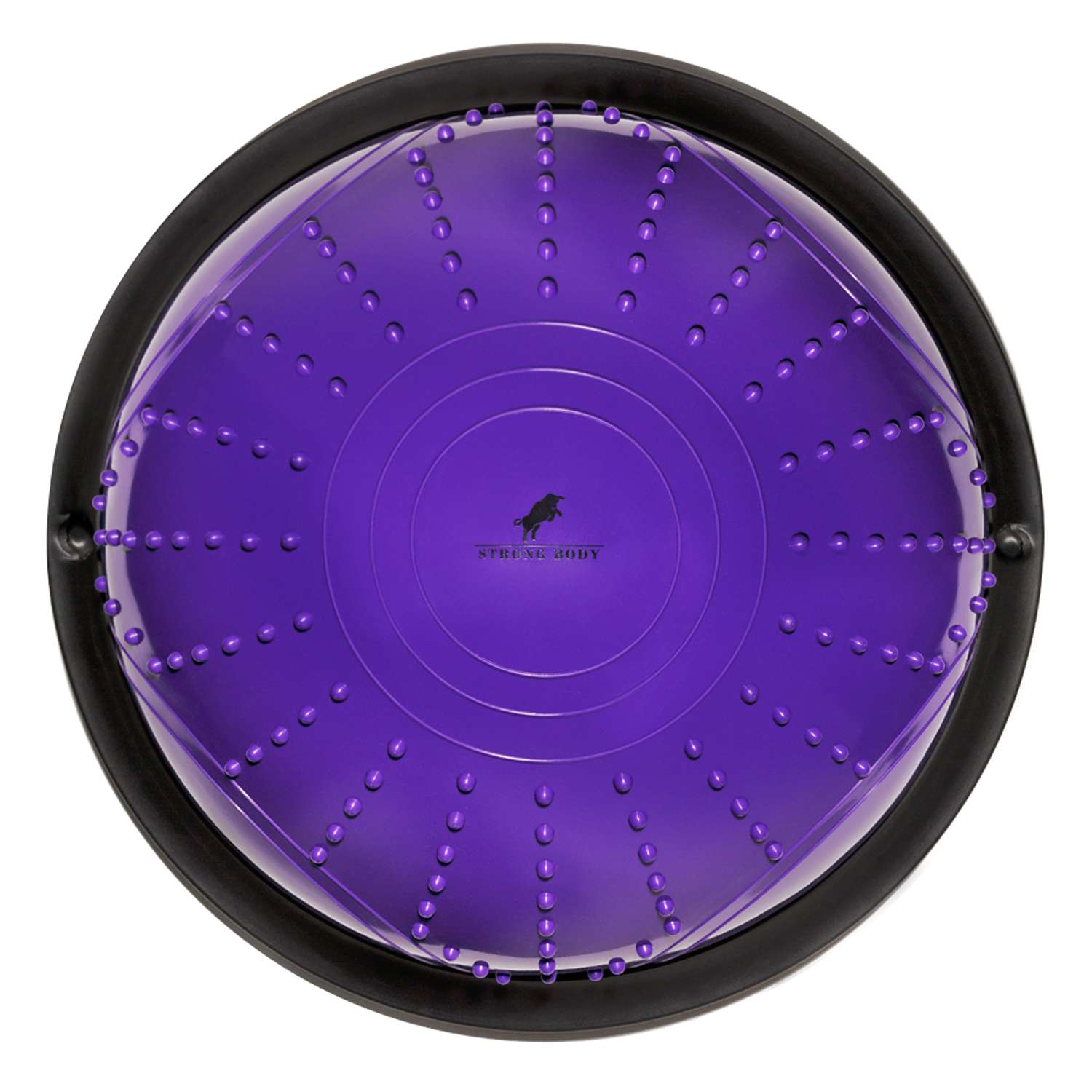 Балансировочная полусфера BOSU STRONG BODY в комплекте со съемными эспандерами фиолетовая - фото 5