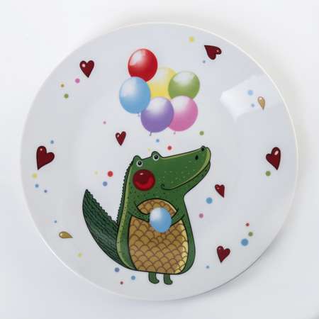 Набор детской посуды Доляна Крокодильчик кружка миска тарелка