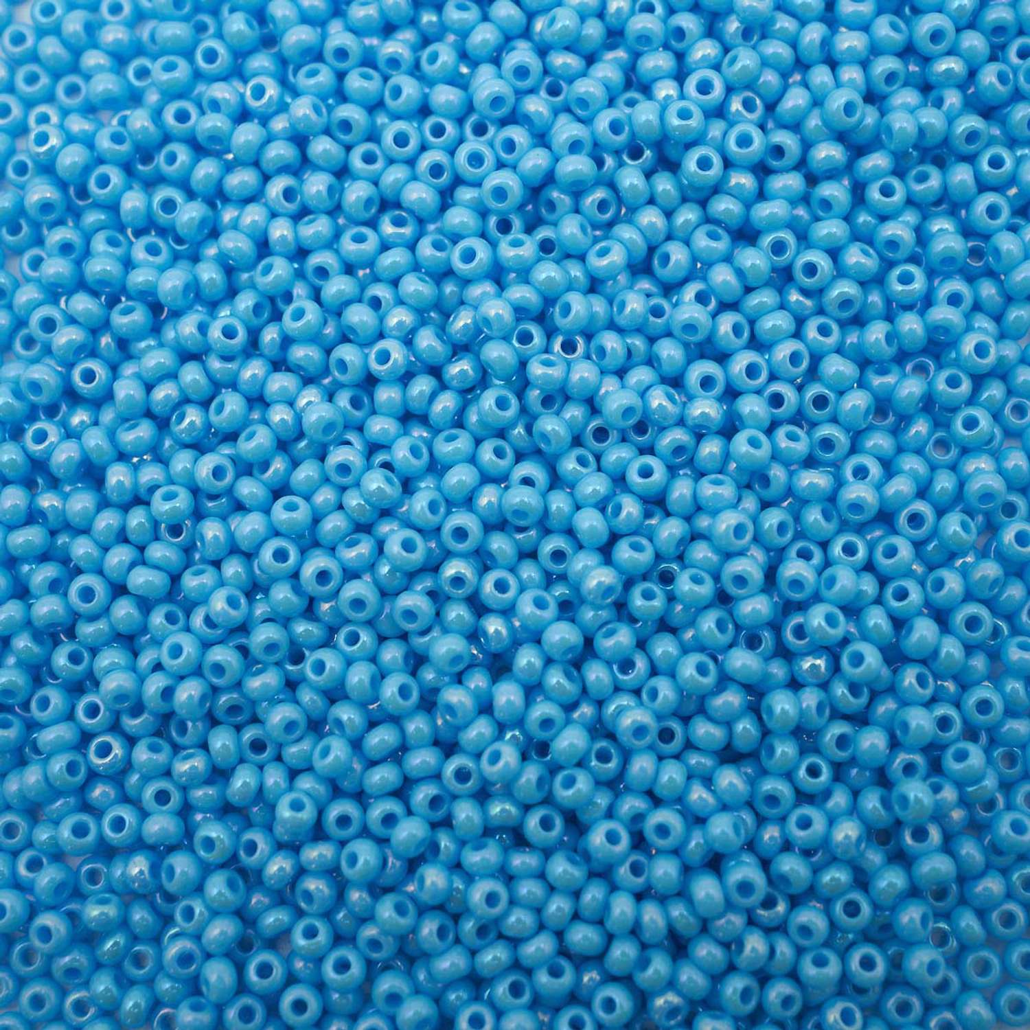 Бисер Preciosa чешский непрозрачный радужный 10/0 50 г Прециоза 64020 голубой - фото 2