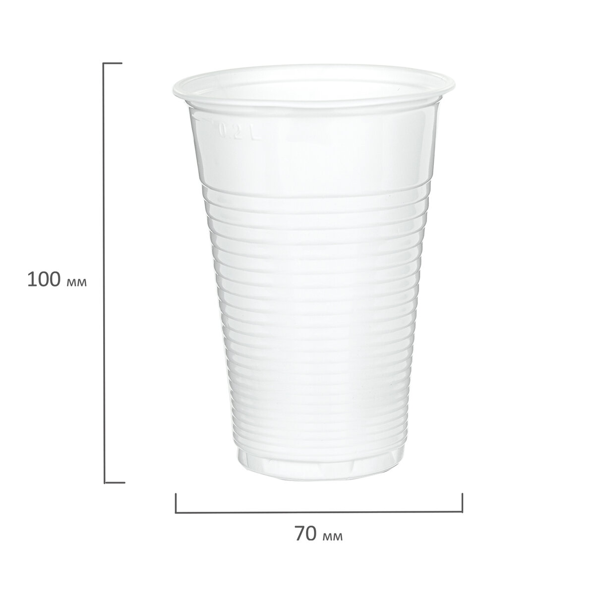 Одноразовые стаканы Лайма пластиковые 200 мл 100 шт - фото 4