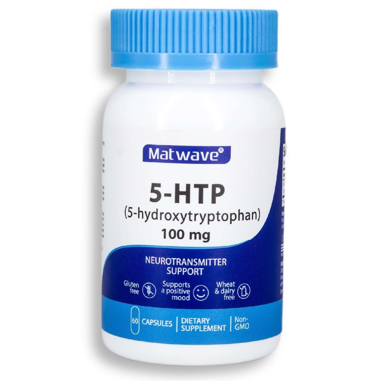 БАД Matwave 5-HTP 100 mg 5-гидрокситриптофан 60 капсул комплект 2 банки - фото 2