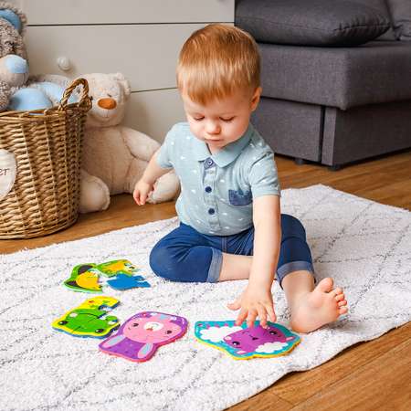 Набор пазлов Vladi Toys мягкие Baby puzzle Fisher-Price Овечка 4 картинки 13 элементов