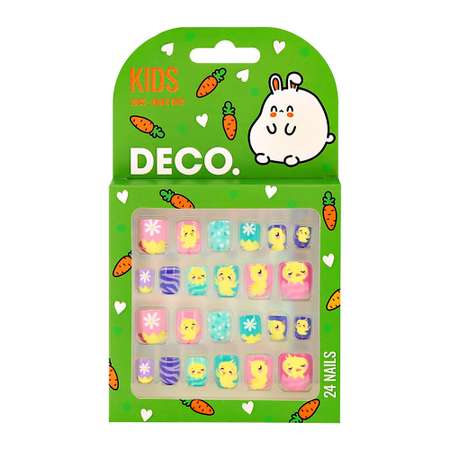 Набор накладных ногтей DECO. kids самоклеящиеся chick 24 шт