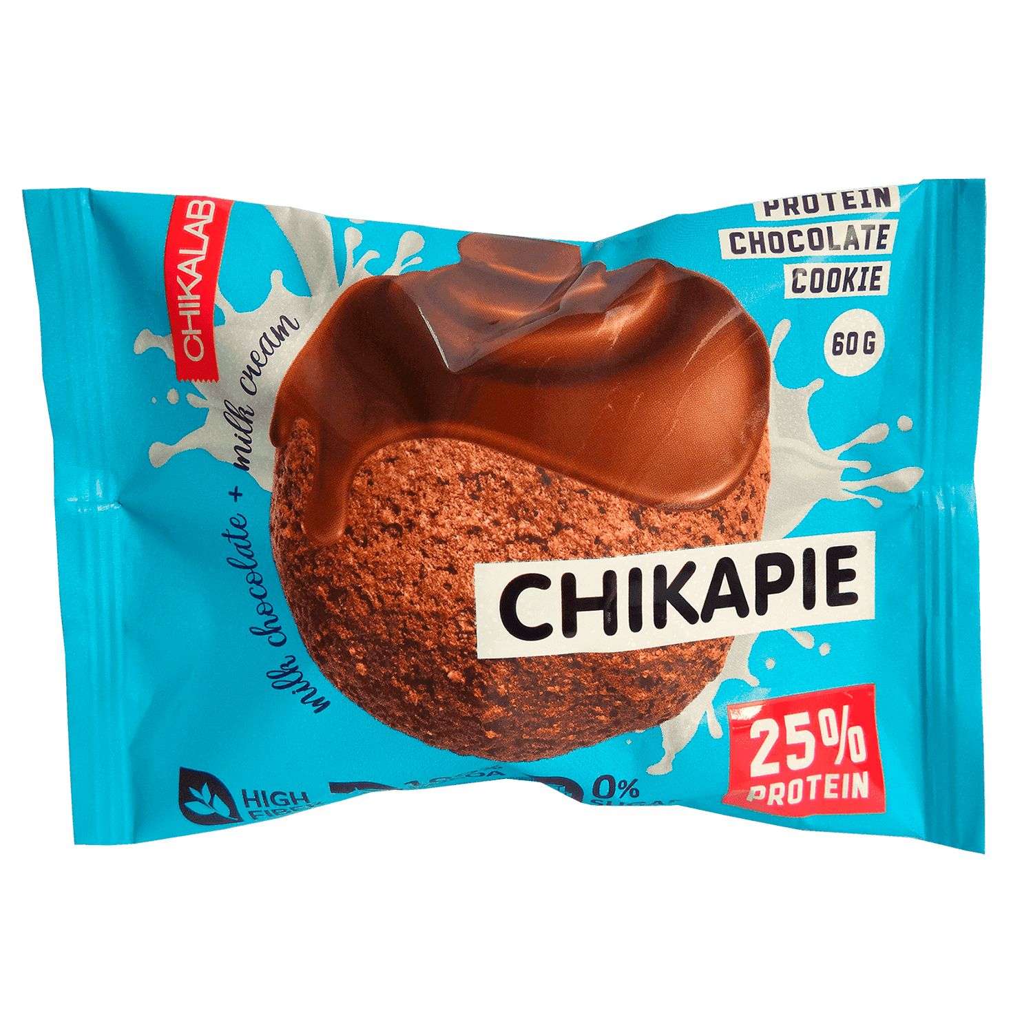 Печенье Chikalab протеиновое шоколадное глазированное 60г - фото 1