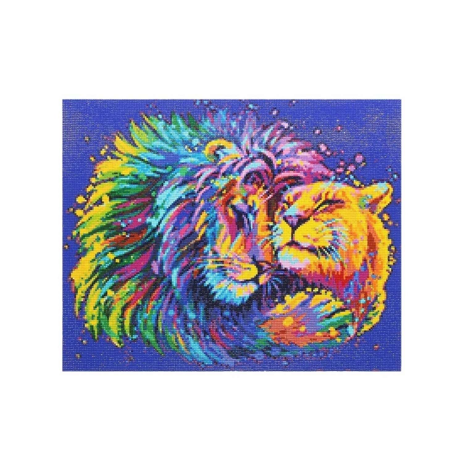 Алмазная мозаика Cristyle картина стразами Радужные львы 50х40 см Cr 540060 - фото 1