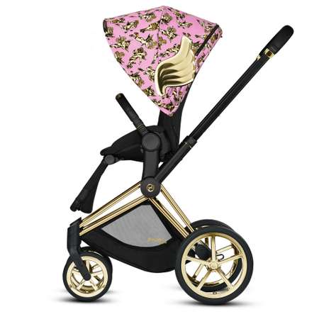 Коляска с прогулочным блоком и рамой Cybex Priam FE JS Cherubs Pink