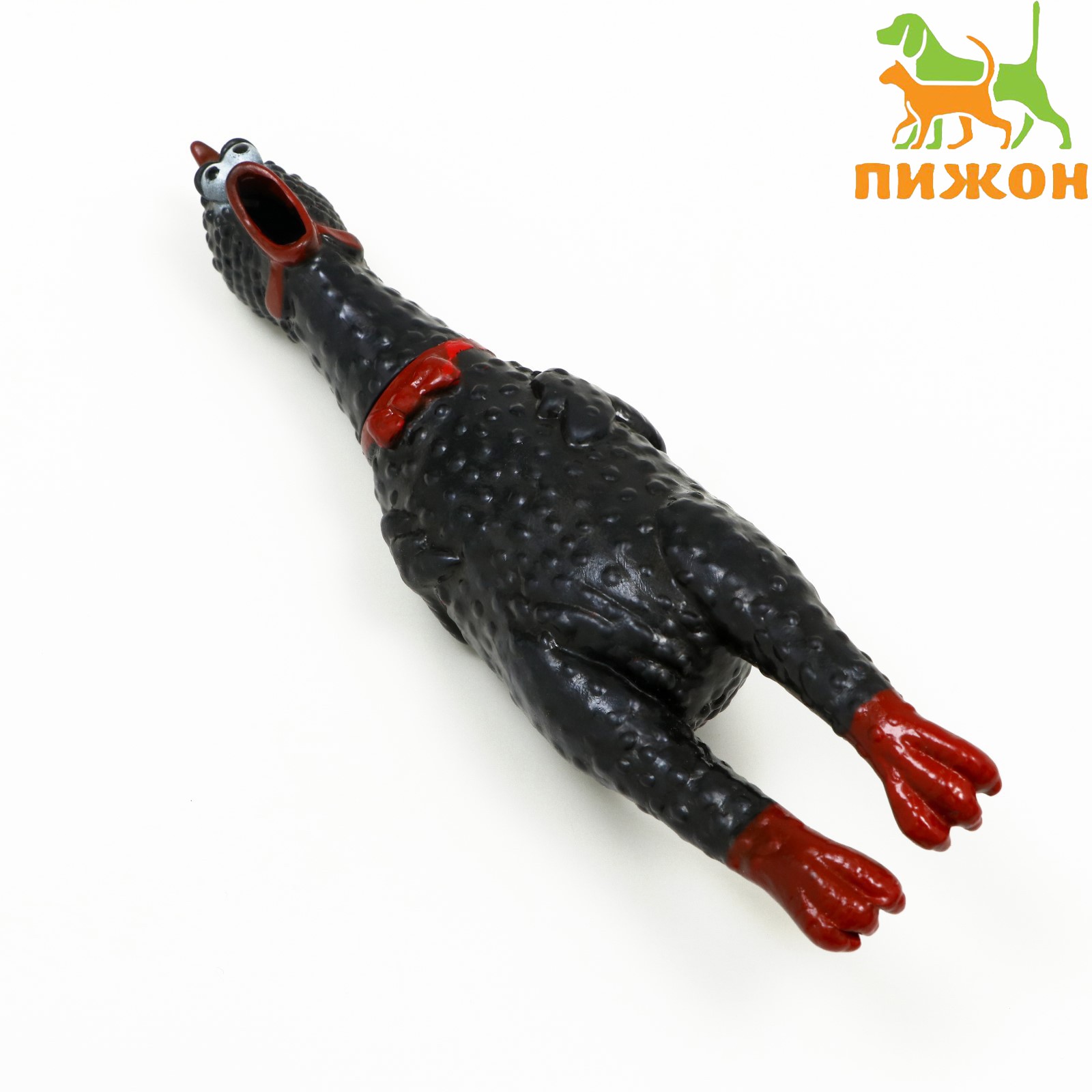 Игрушка Пижон пищащая «Задумчивая курица» малая для собак 16.5 см чёрная - фото 1