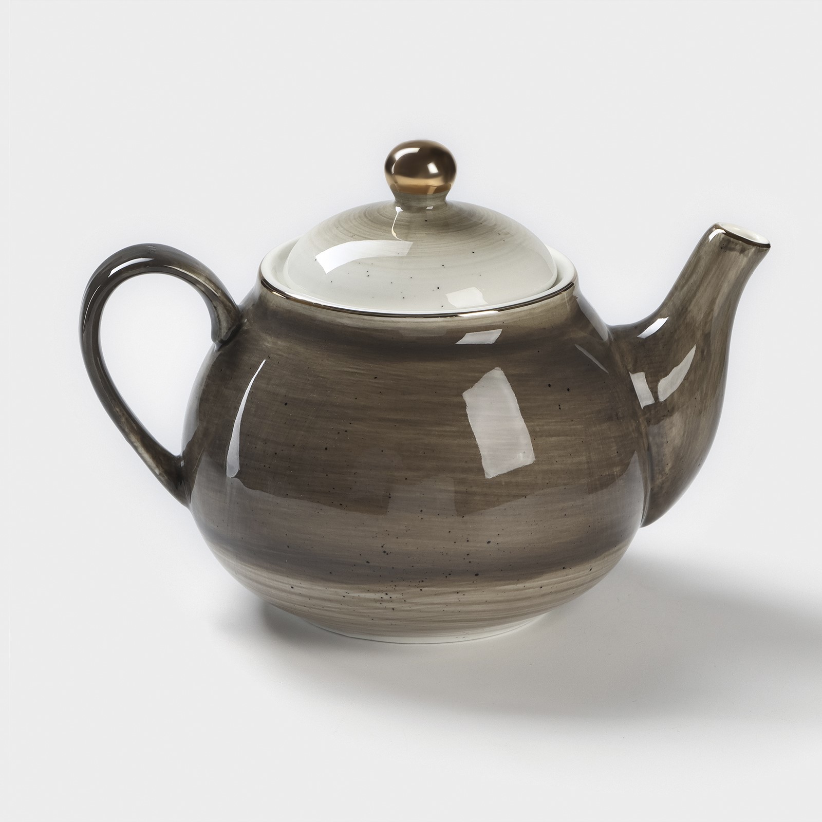Заварочный чайник Доляна фарфоровый «Млечный путь» 900 мл цвет серый - фото 6