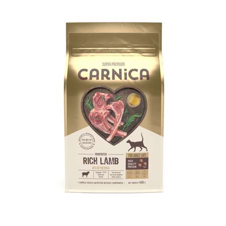Корм для кошек Carnica 0,4кг из ягненка сухой