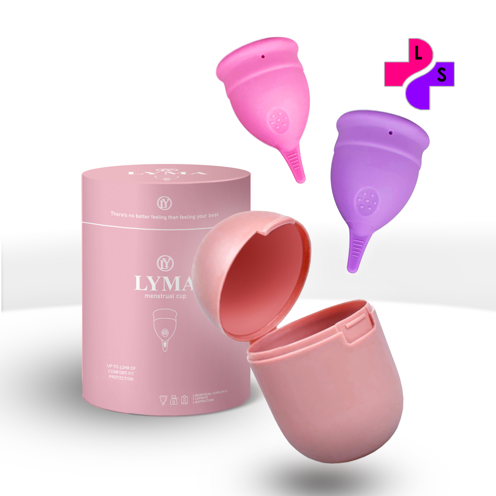 Чаша менструальная LYMA CUP Набор 2 шт многоразовые S и L Стерилизатор в комплекте - фото 1