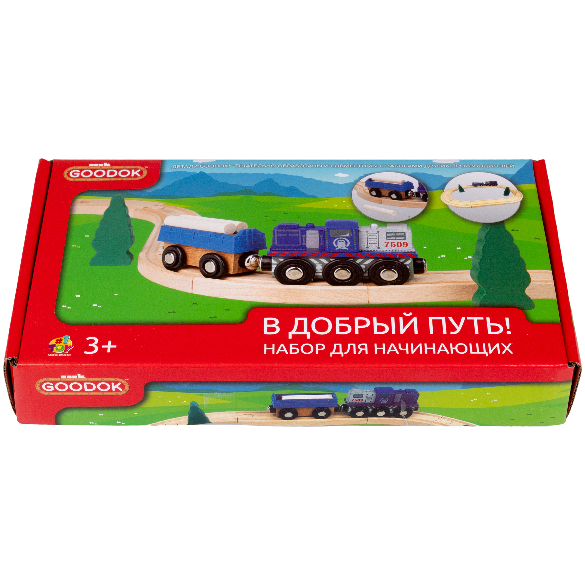 Игровой набор Goodok 1TOY базовый с локомотивом 16 деталей Т24438 - фото 6