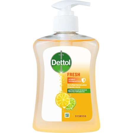 Мыло для рук Dettol антибактериальное Бодрящая свежесть с экстрактом грейпфрута 250 мл