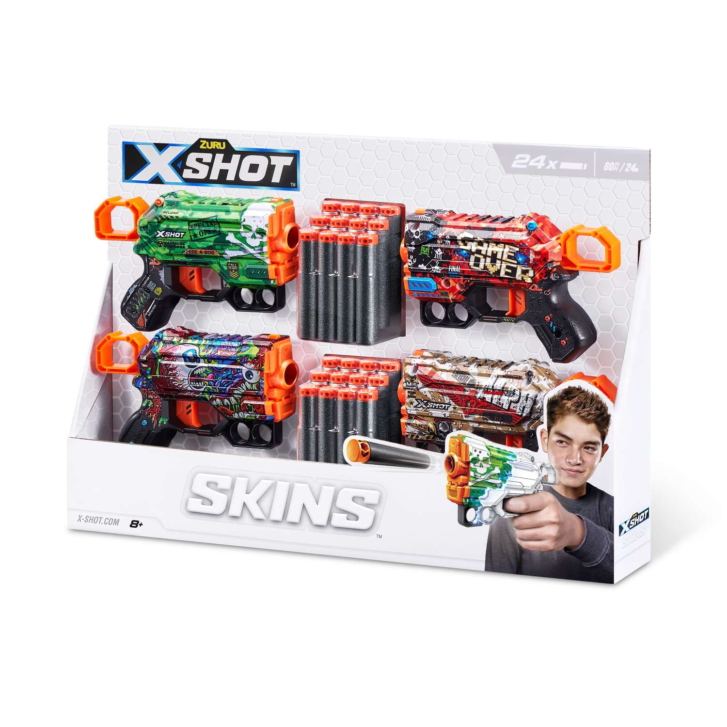 Набор игровой X-SHOT  Скинс Менейс 4шт 36543 - фото 25