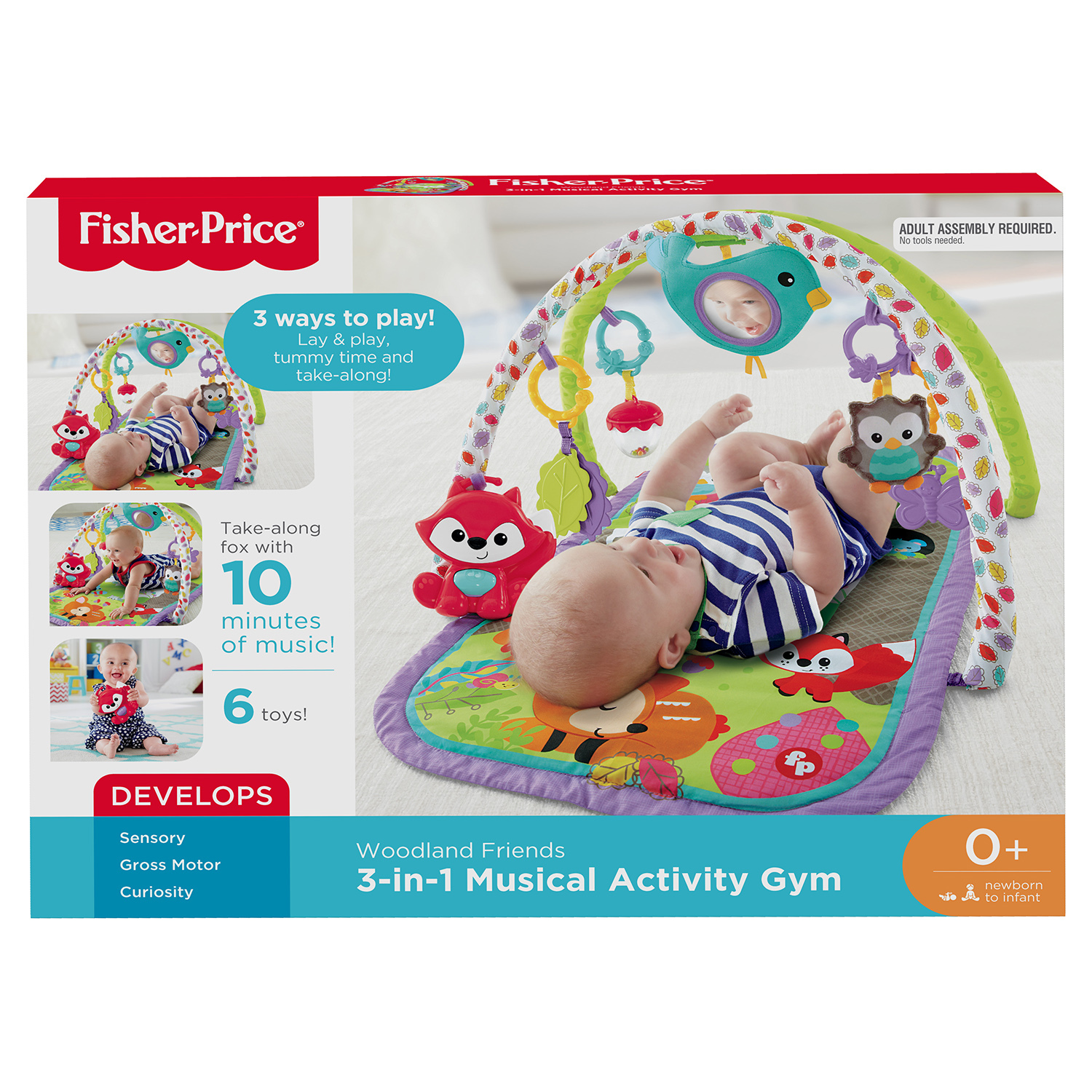 Коврик развивающий Fisher Price Друзья тропического леса 3в1 CDN47 - фото 2