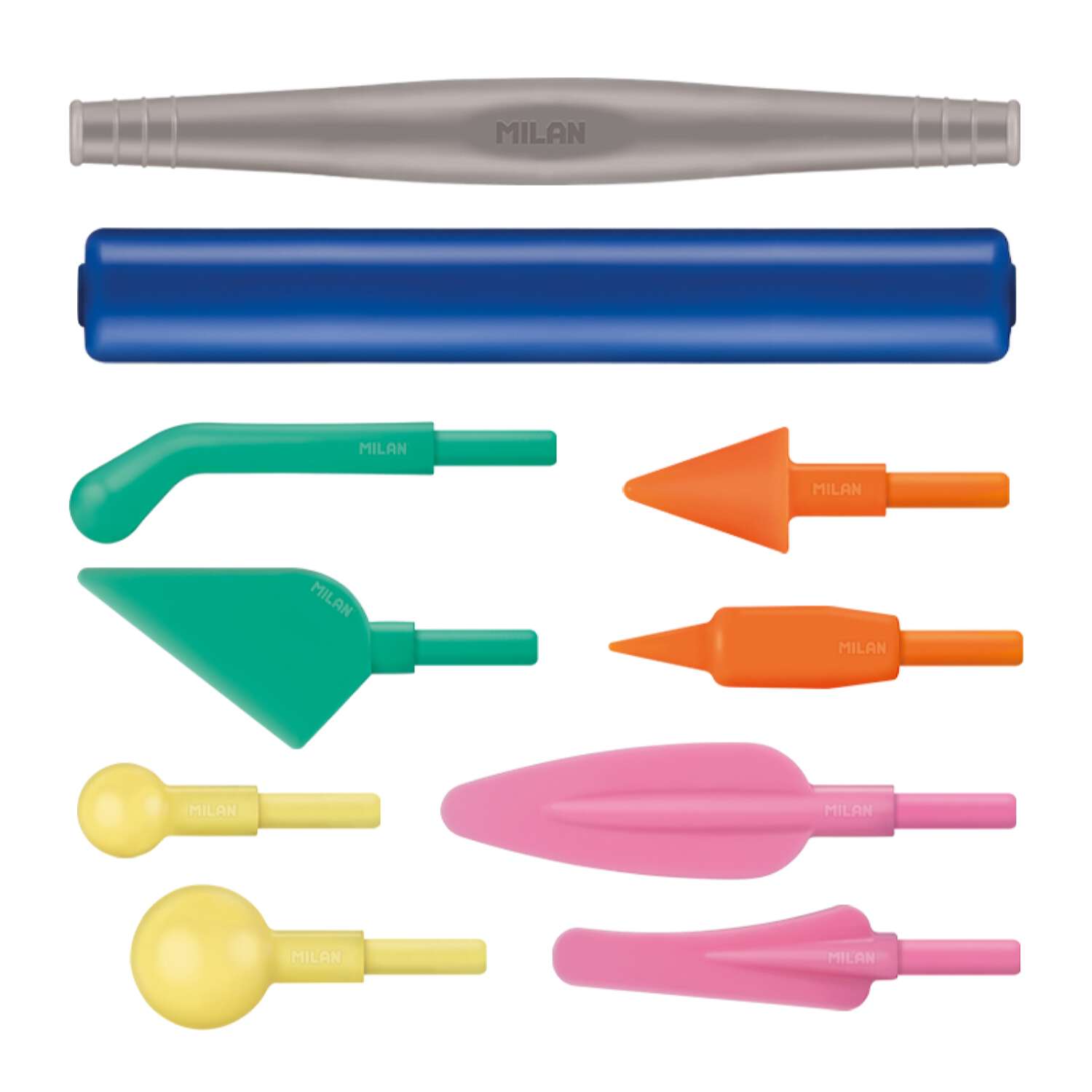 Набор стеков-инструментов MILAN для лепки и моделирования 2 пластиковые ручки-держателя и 8 пластиковых наконечников - фото 3