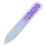 Пилка для ногтей BOHEMIA Czech Glass Nail Files 115 мм ручная роспись на фиолетовом фоне