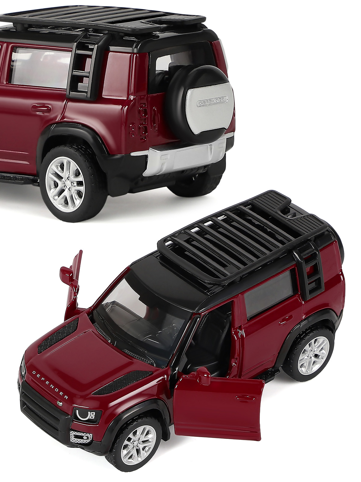 Машинка металлическая АВТОпанорама игрушка детская Land Rover Defender 110 1:43 красный JB1251476 - фото 8