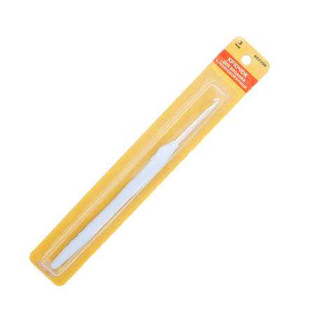 Крючок для вязания Hobby Pro гладкий из практичного металла с прорезиненной мягкой ручкой 3 мм 953300