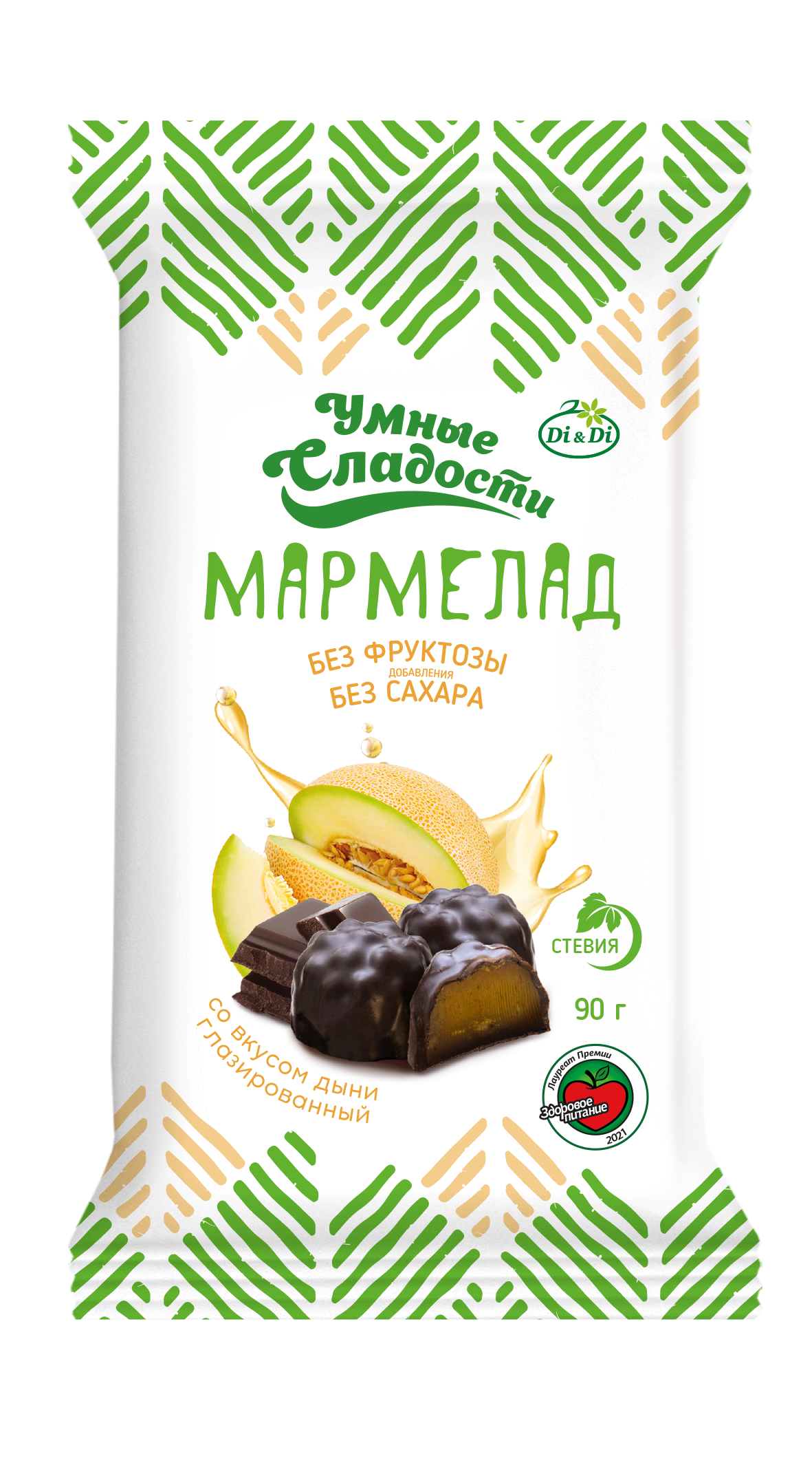 Мармелад без сахара Умные сладости желейно-формовой со вкусом дыни  глазированный 90г х 3 пачки купить по цене 10 ₽ в интернет-магазине Детский  мир