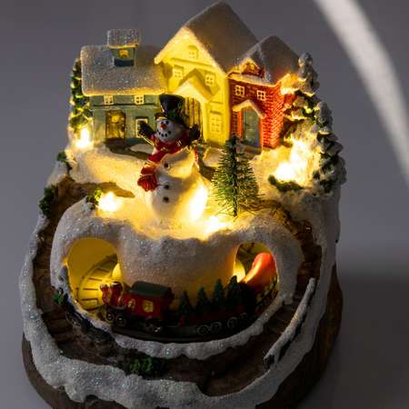 Светодиодная фигура Sima-Land «Поезд и снеговик»