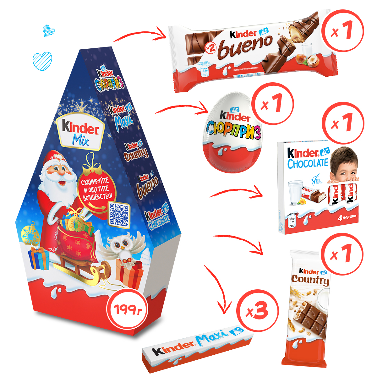 Набор Kinder Микс 199г в ассортименте - фото 2