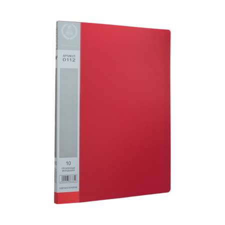 Папка с 10 файлами А4 Консул пластик 0.5 мм цвет красный