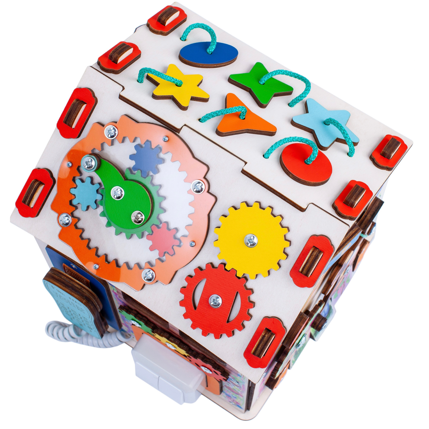 Бизиборд Jolly Kids развивающий домик со светом Зверята - фото 4