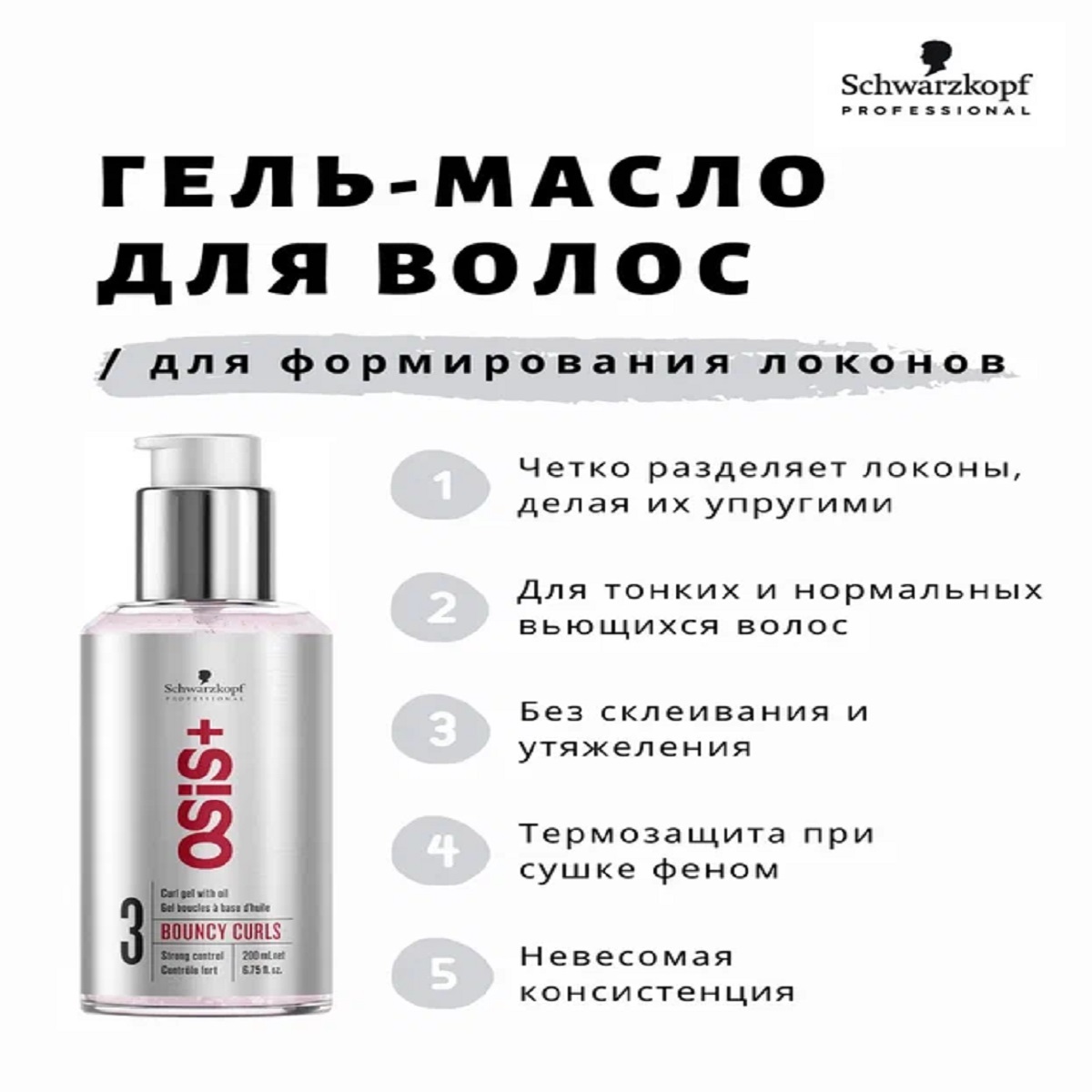 Гель-масло Schwarzkopf Professional OSIS+ сильной фиксации для создания локонов bouncy curls 200 мл - фото 2