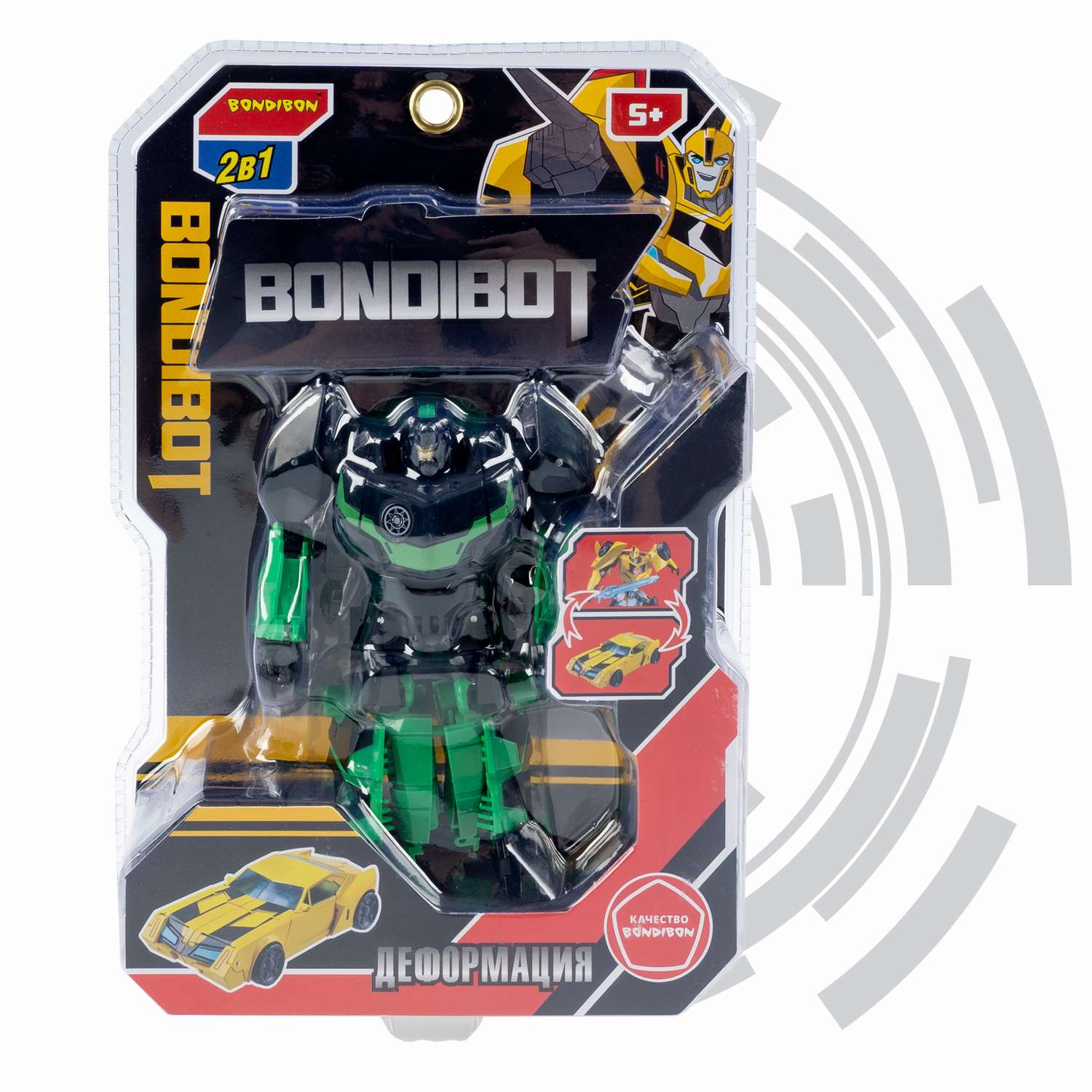 Трансформер BONDIBON BONDIBOT 2 в 1 робот- динозавр чёрно-зелёного цвета - фото 2