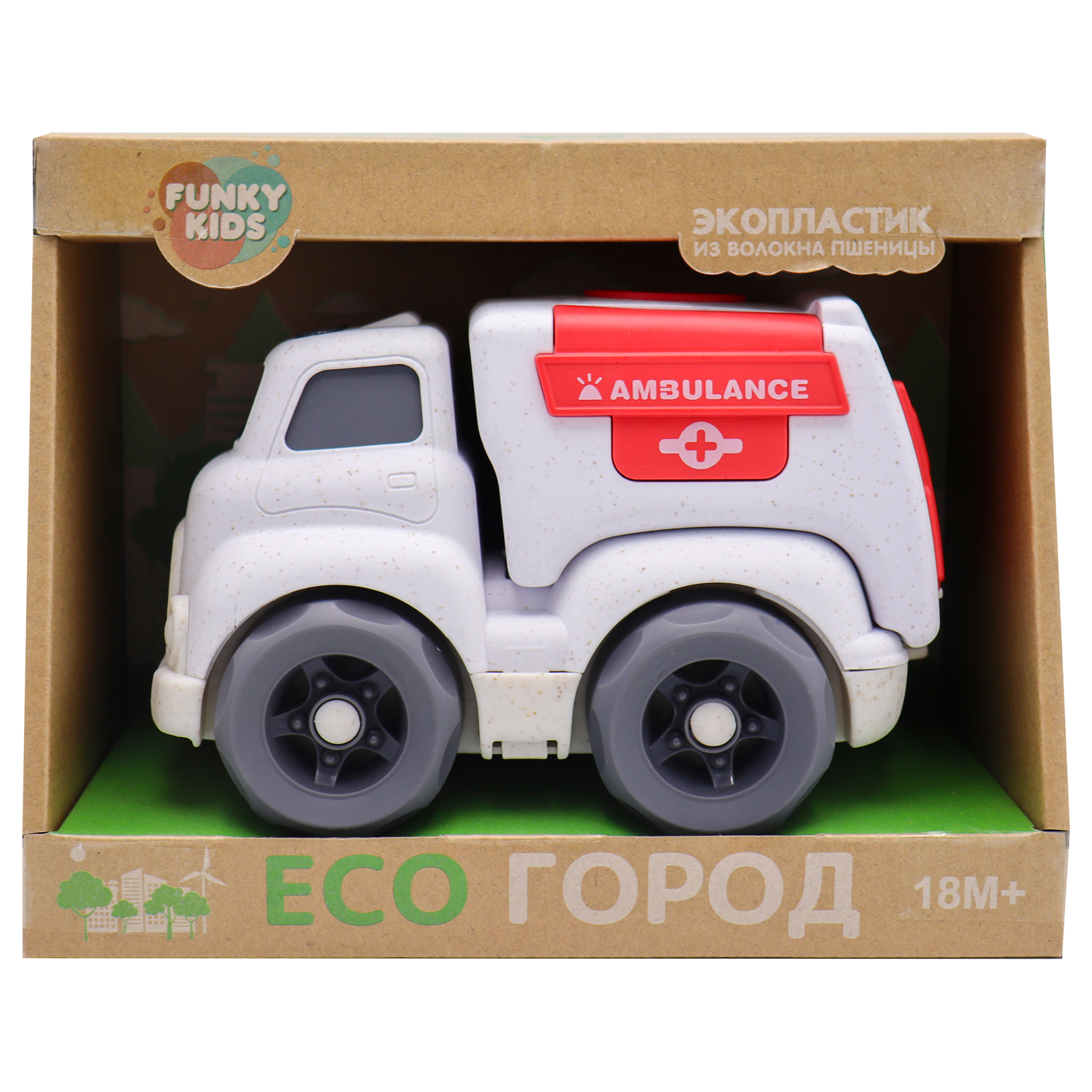 Игрушка Funky Toys Эко-машинка скорая помощь Белая 18 см FT0278081 купить  по цене 1099 ₽ в интернет-магазине Детский мир