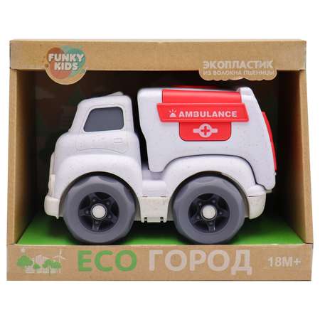 Игрушка Funky Toys Эко-машинка скорая помощь Белая 18 см FT0278081