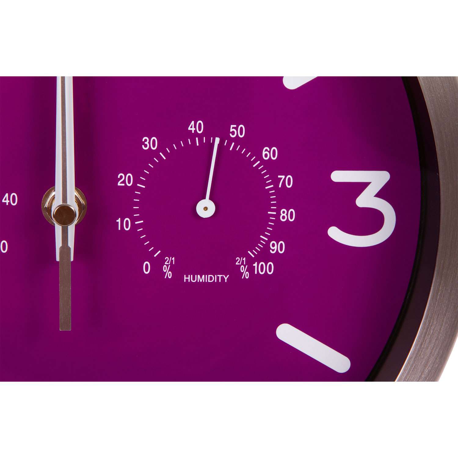 Часы настенные Bresser MyTime ND DCF Thermo/Hygro 25 см фиолетовые - фото 6
