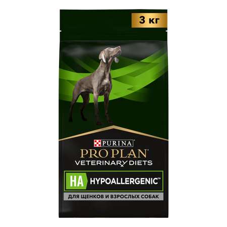 Корм для щенков и собак Purina Pro Plan Veterinary diets HA Hypoallergenic при аллергических реакциях сухой 3кг