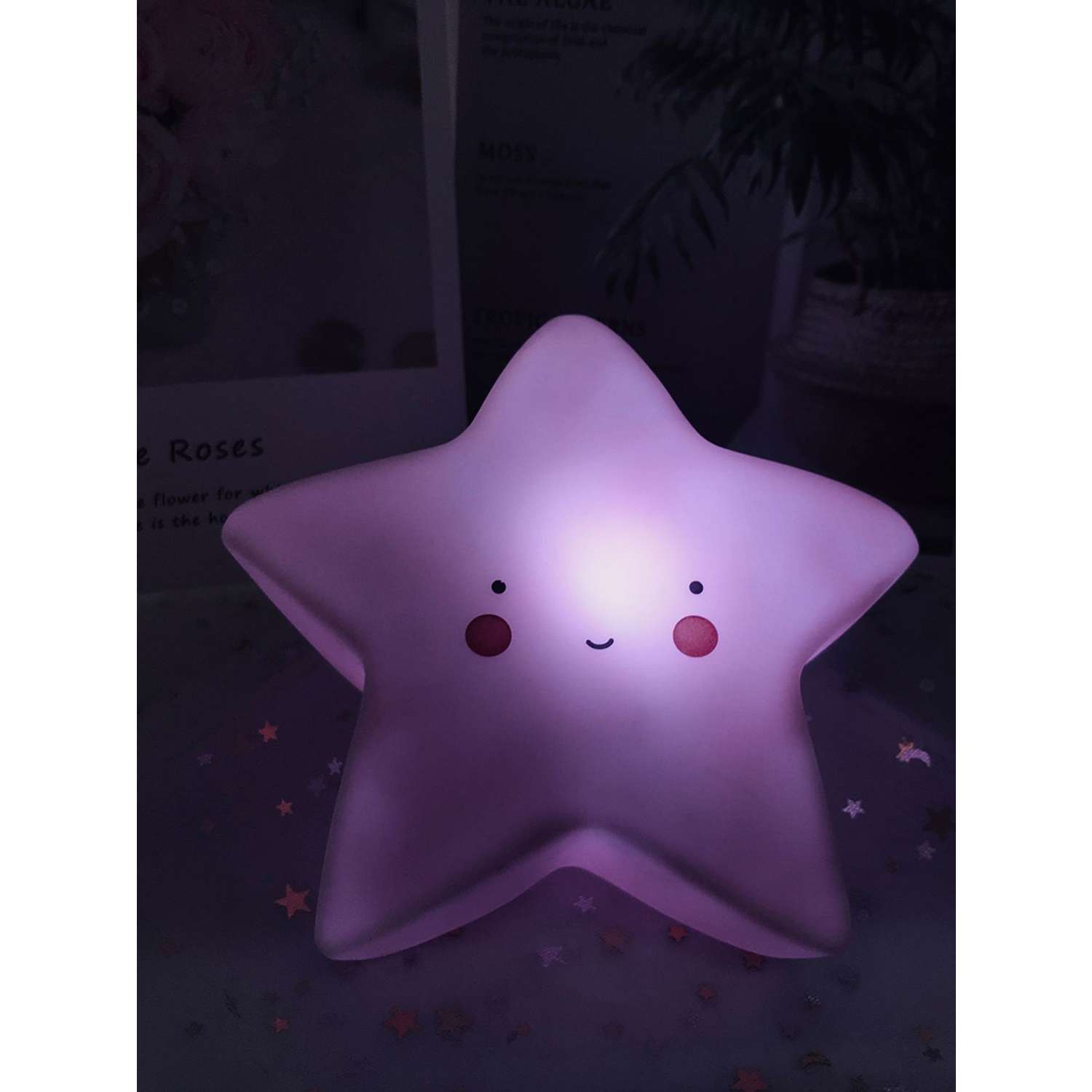 Лампа настольная светодиодная LATS ночник детский звезда розовая - фото 7