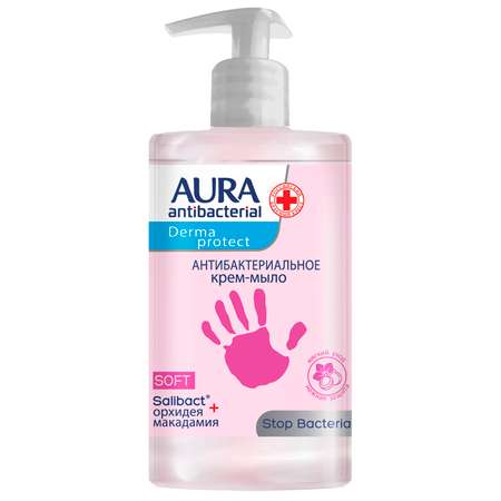 Крем-мыло AURA антибактериальное Derma Protect Soft 450мл