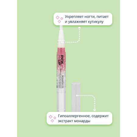 Масло для ногтей и кутикулы Pink Up Monarda Oil с экстрактом монарды 2 мл