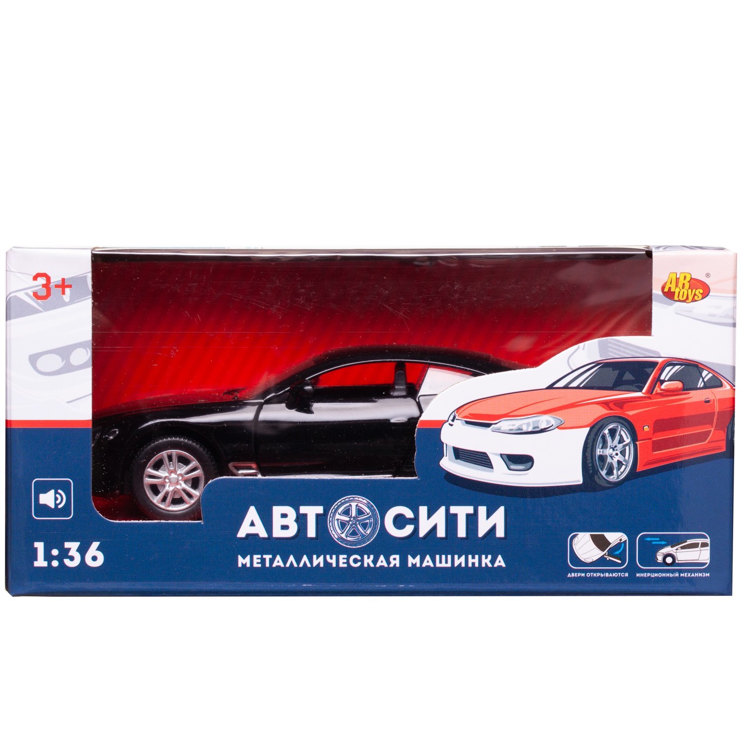 Автомобиль Abtoys АвтоСити 1:36 черный C-00523/черный - фото 2