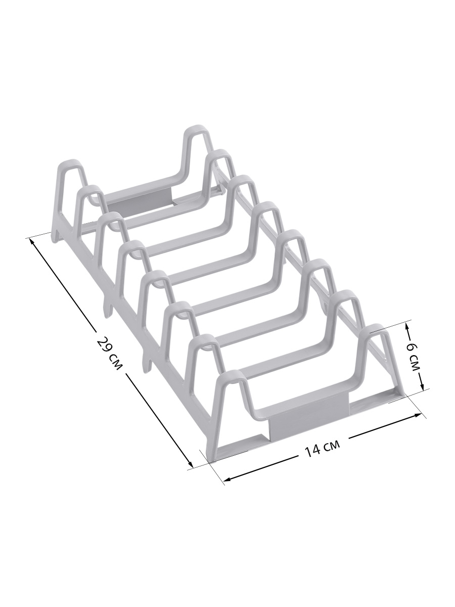 Подставка для сушки посуды DeNASTIA 29x14x6 см полипропилен серый T000317 - фото 4