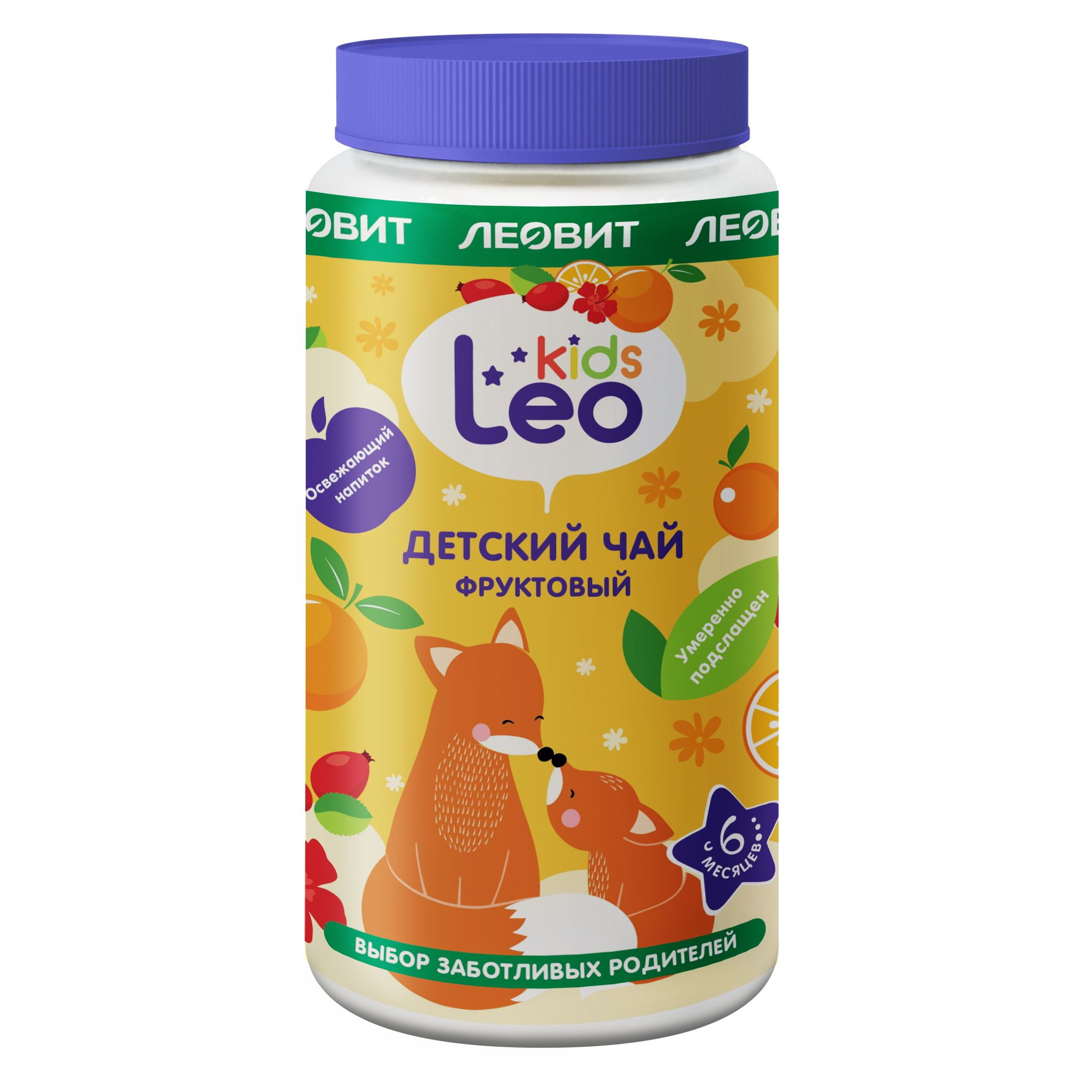 Чай Леовит Leo Kids гранулированный фруктовый 200г с 6месяцев - фото 1